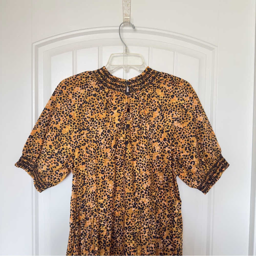 Saylor Large Kirstin Leopard Print Tiered‎ Cotton Maxi Dress Boho Chic - Picture 7 of 12